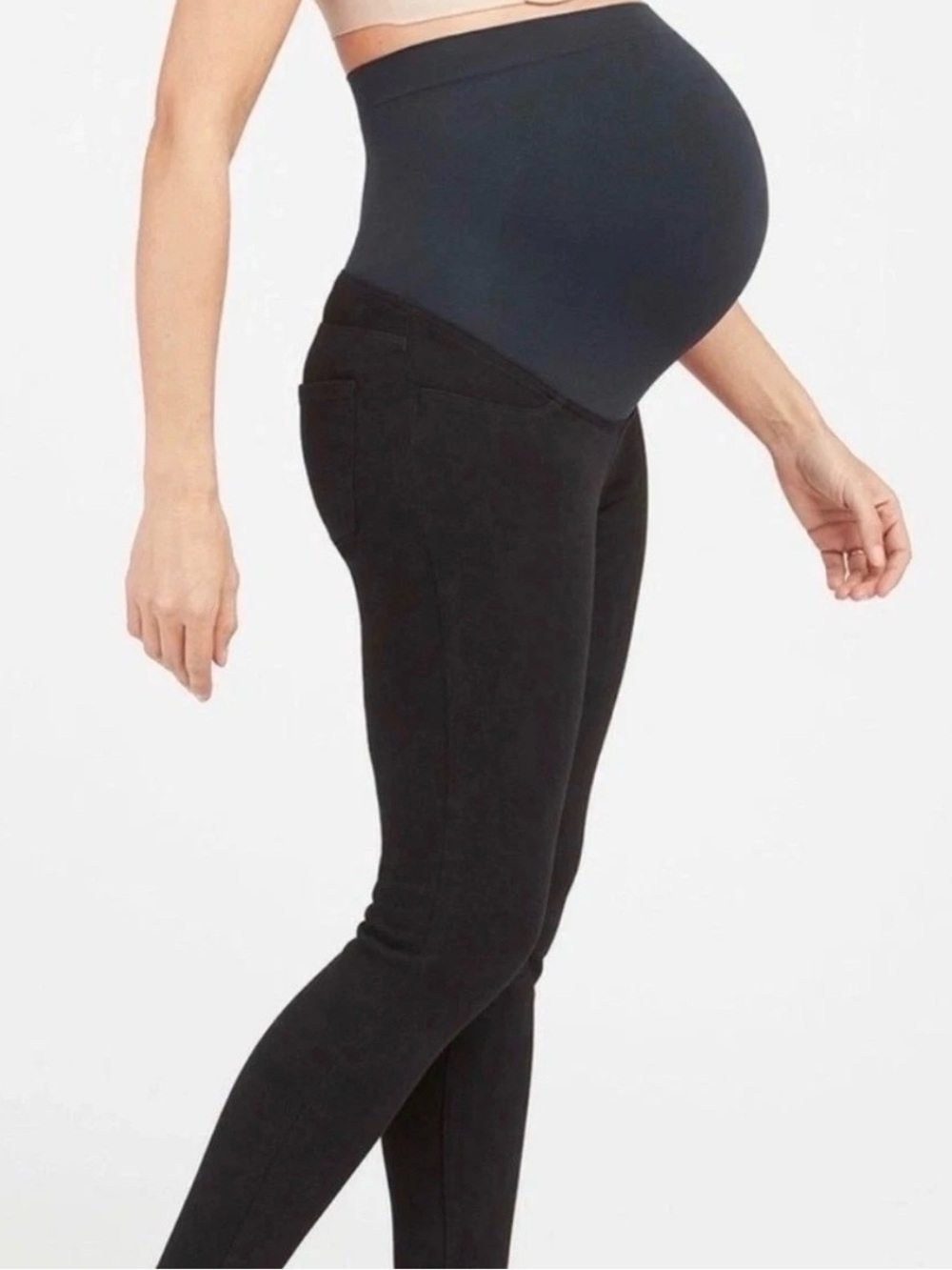 Spanx Women Size SMALL Mama Ankle Jean-ish Leggings Black Maternity